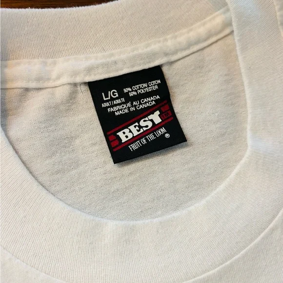 VTG Best Fruit of the Loom-White Graphic T-Shirt with Bingo Design - Picture 5 of 5